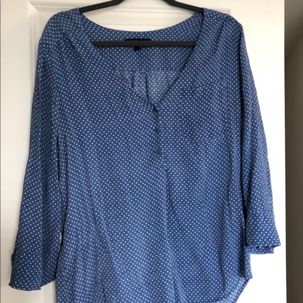 Fred David blue polka dot top